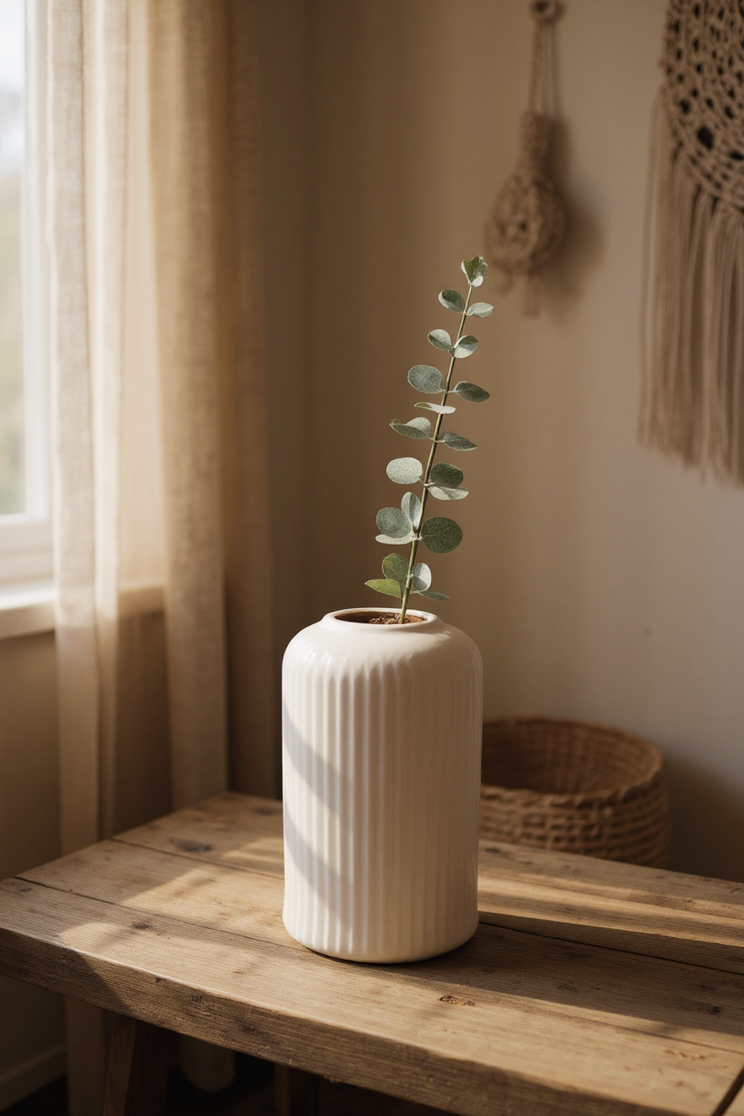 Claykaari Serene Vase - Modern Sculpted White Design