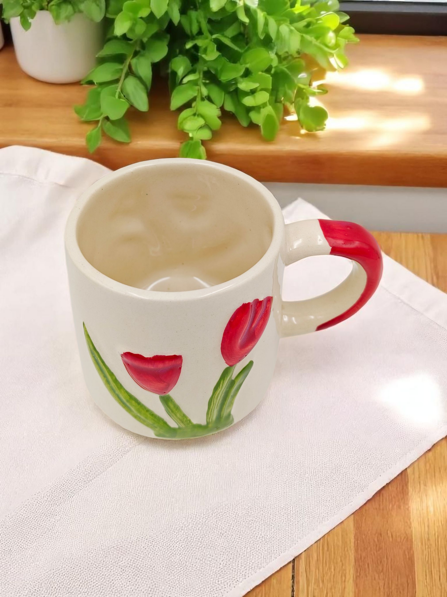 Hand-Painted Tulip Ceramic Mug