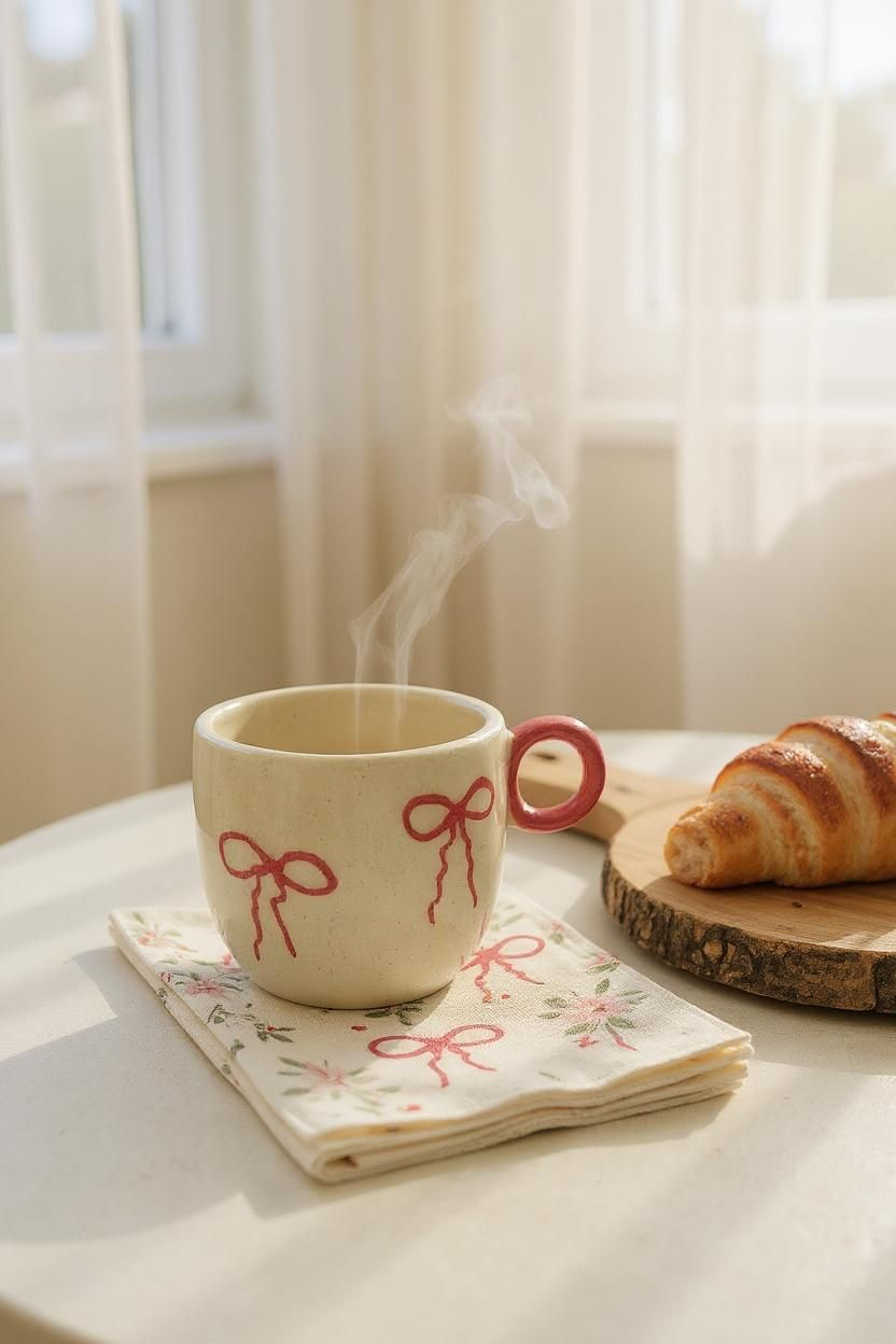 Rosy Ribbon Cup