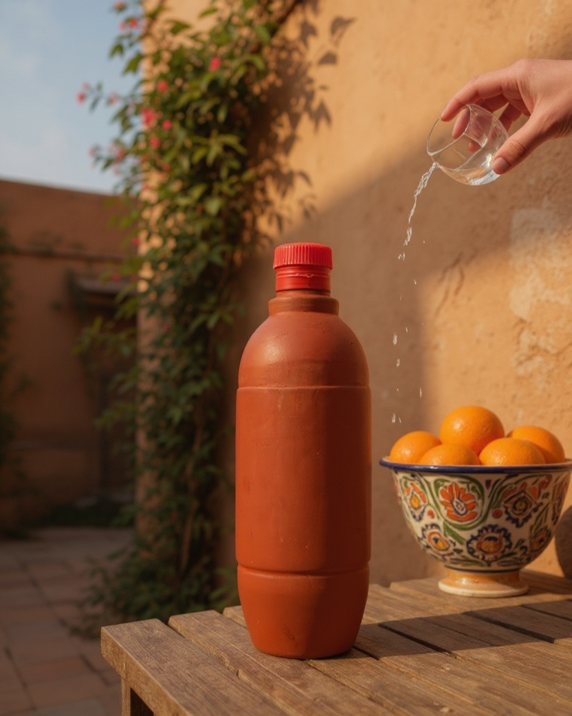 Claykaari Handmade Clay Water Bottle – Natural Cooling, Eco-Friendly & Healthy