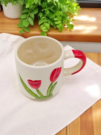 Hand-Painted Tulip Ceramic Mug
