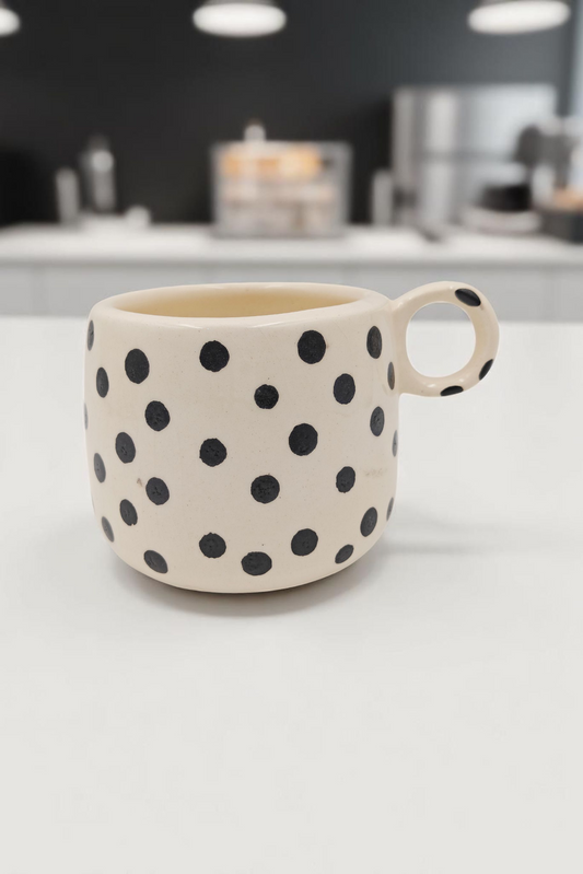 ELEGANT POLKA DOT CERAMIC MUG