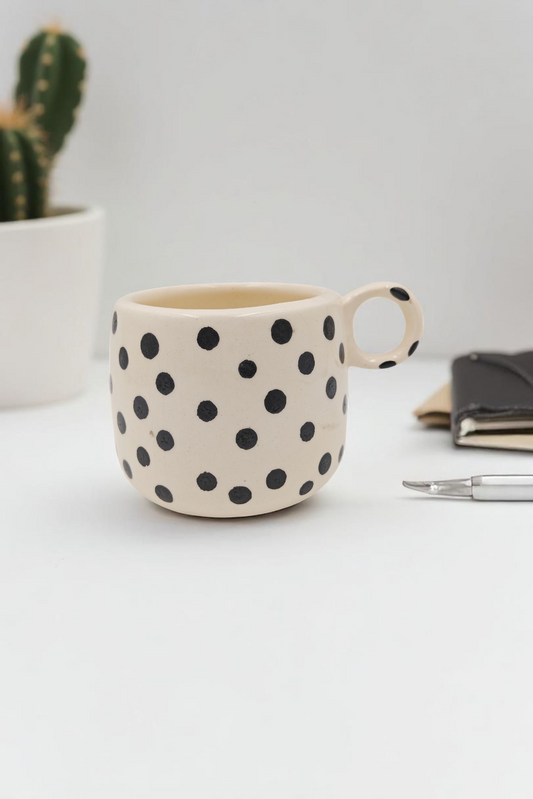 ELEGANT POLKA DOT CERAMIC MUG