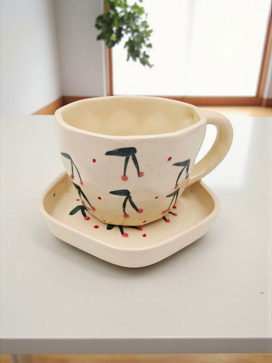 Charming Cherry Cup & Saucer Set