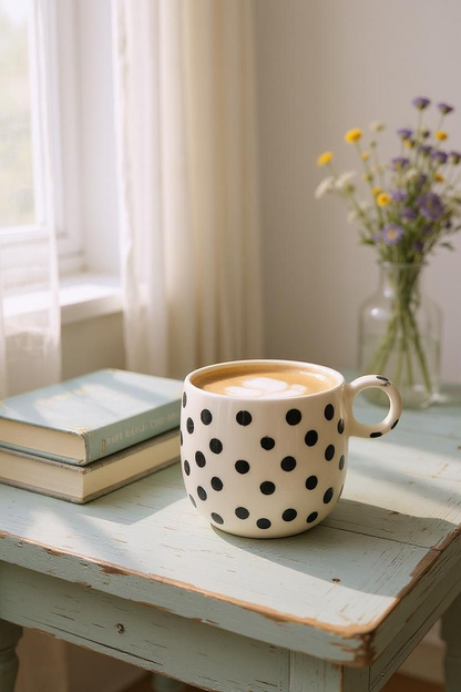 ELEGANT POLKA DOT CERAMIC MUG