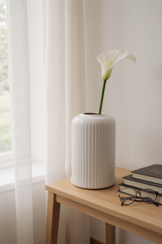 Claykaari Serene Vase - Modern Sculpted White Design